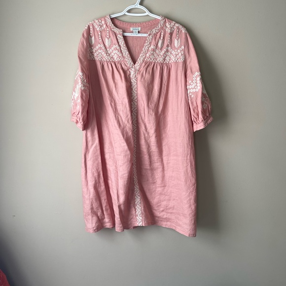 Sundance Amina Beauty Dress Floral Aztec Embroidered Linen Dress - Picture 3 of 16